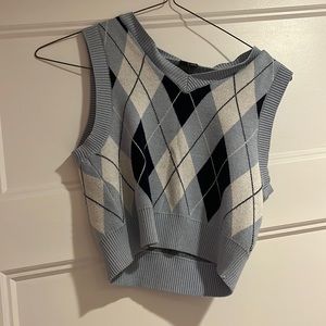 Garage Blue Cropped Sweater Vest
